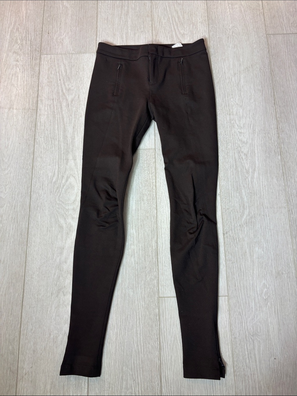 Vince Brown Viscose Blend Stretch Skinny Ponte Legging Pants Size 0
